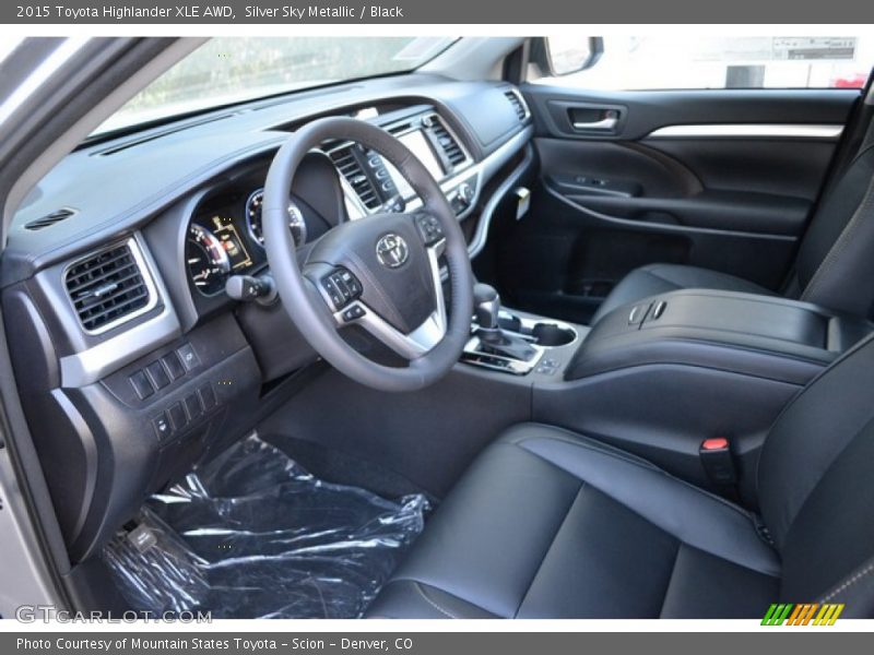 Silver Sky Metallic / Black 2015 Toyota Highlander XLE AWD