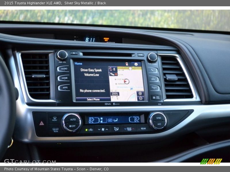 Silver Sky Metallic / Black 2015 Toyota Highlander XLE AWD