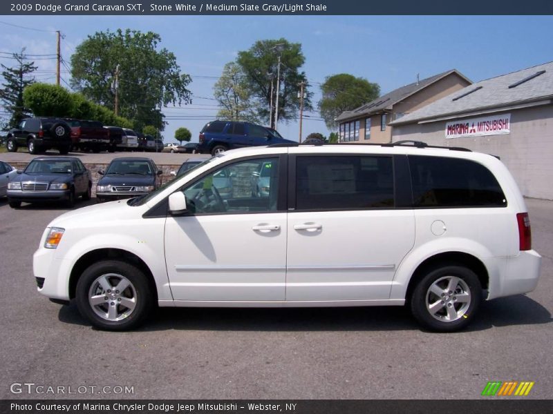 Stone White / Medium Slate Gray/Light Shale 2009 Dodge Grand Caravan SXT
