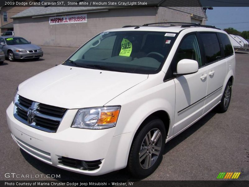 Stone White / Medium Slate Gray/Light Shale 2009 Dodge Grand Caravan SXT
