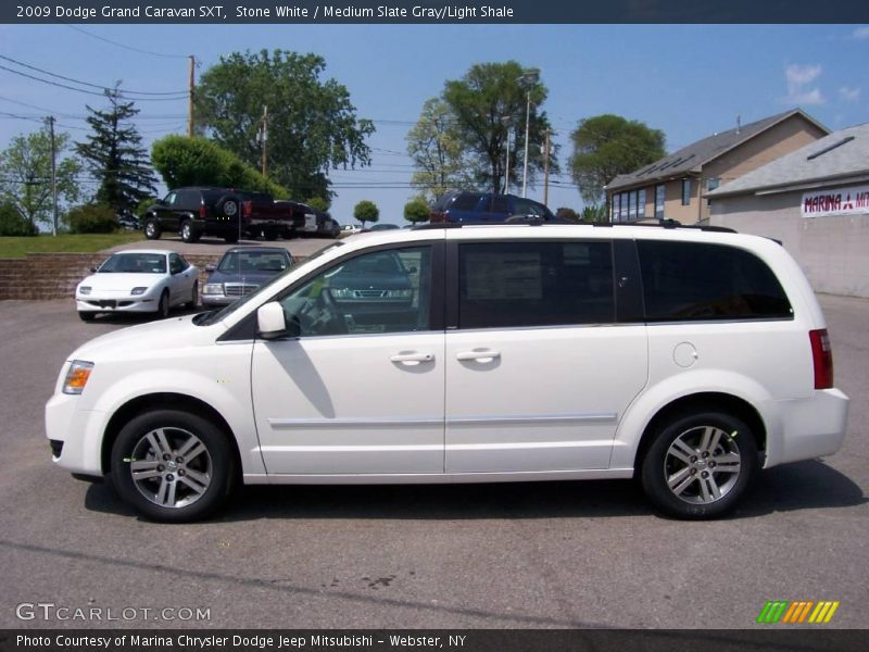 Stone White / Medium Slate Gray/Light Shale 2009 Dodge Grand Caravan SXT