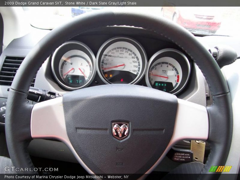 Stone White / Dark Slate Gray/Light Shale 2009 Dodge Grand Caravan SXT
