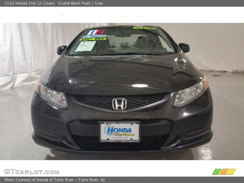 Crystal Black Pearl / Gray 2012 Honda Civic LX Coupe