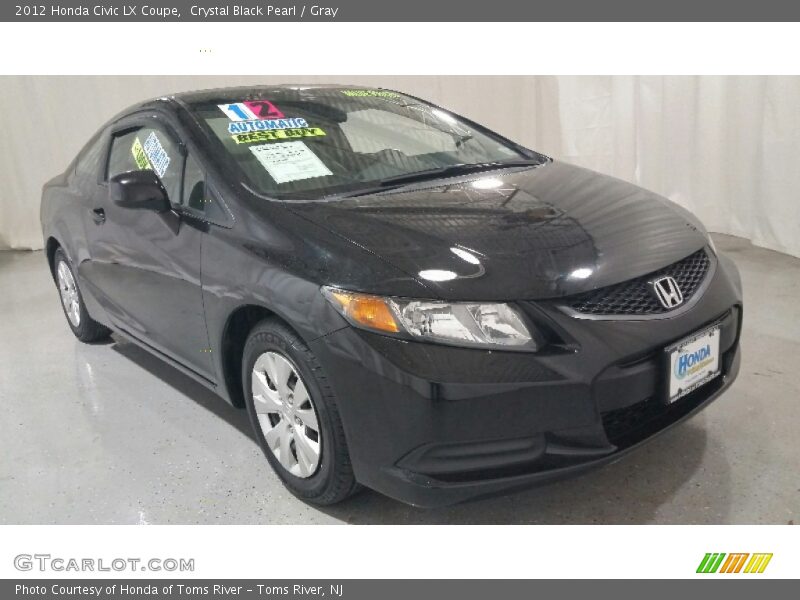 Crystal Black Pearl / Gray 2012 Honda Civic LX Coupe