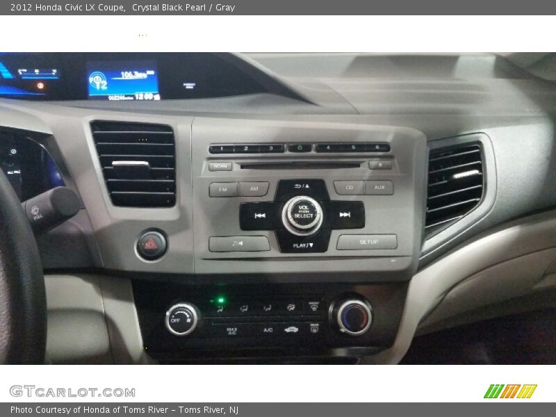 Crystal Black Pearl / Gray 2012 Honda Civic LX Coupe