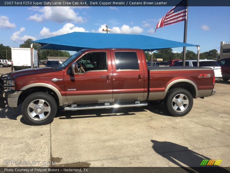 Dark Copper Metallic / Castano Brown Leather 2007 Ford F250 Super Duty Lariat Crew Cab 4x4