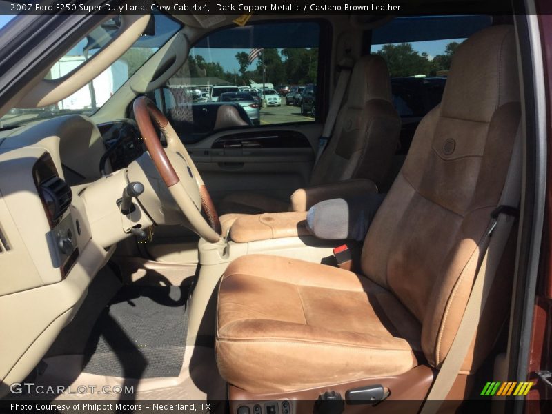 Dark Copper Metallic / Castano Brown Leather 2007 Ford F250 Super Duty Lariat Crew Cab 4x4