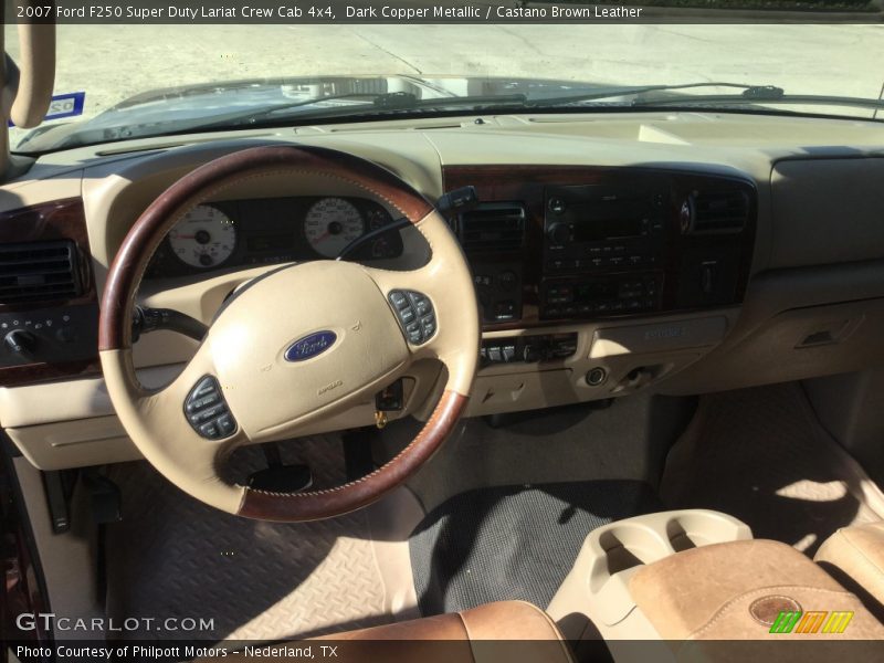 Dark Copper Metallic / Castano Brown Leather 2007 Ford F250 Super Duty Lariat Crew Cab 4x4