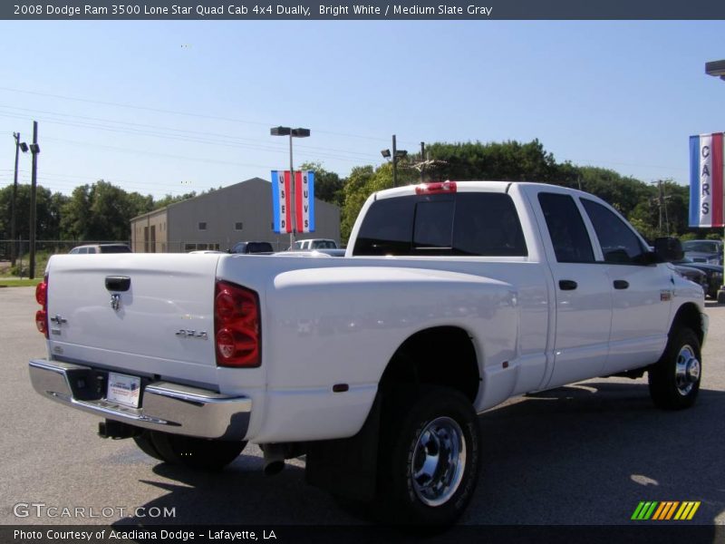 Bright White / Medium Slate Gray 2008 Dodge Ram 3500 Lone Star Quad Cab 4x4 Dually