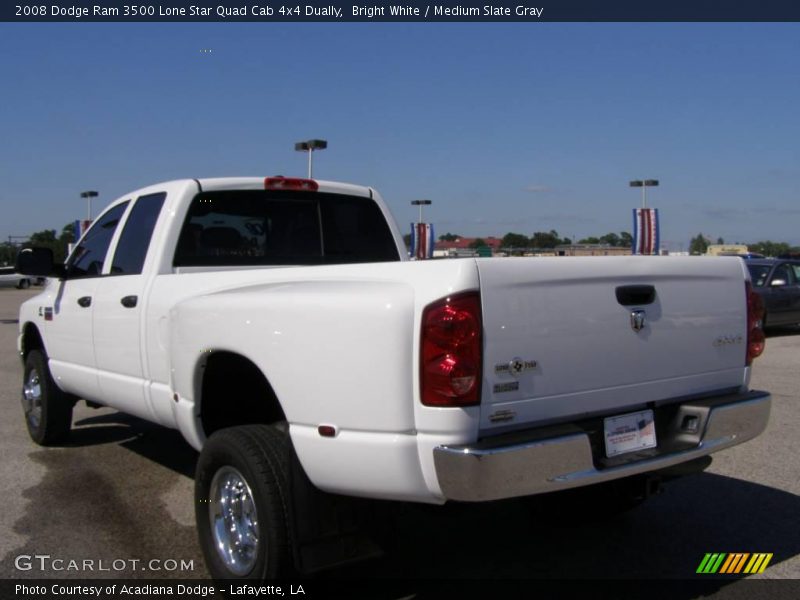 Bright White / Medium Slate Gray 2008 Dodge Ram 3500 Lone Star Quad Cab 4x4 Dually