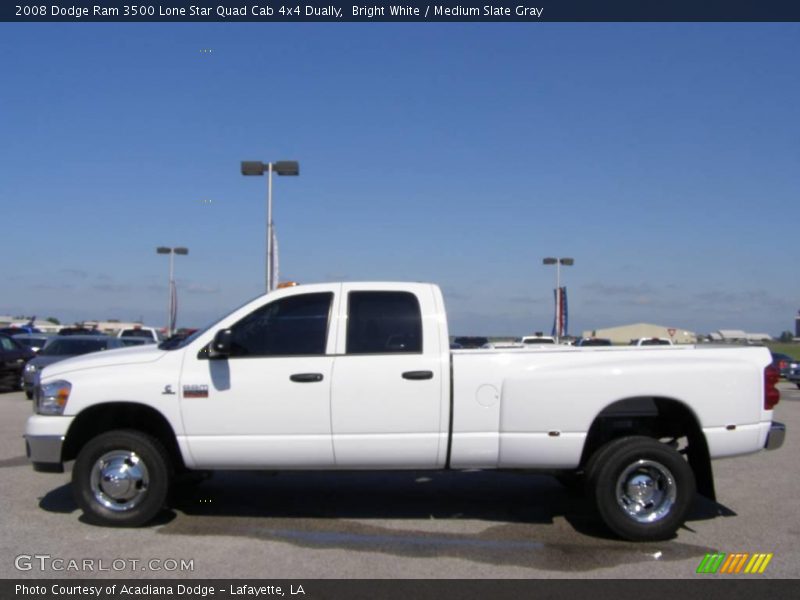 Bright White / Medium Slate Gray 2008 Dodge Ram 3500 Lone Star Quad Cab 4x4 Dually
