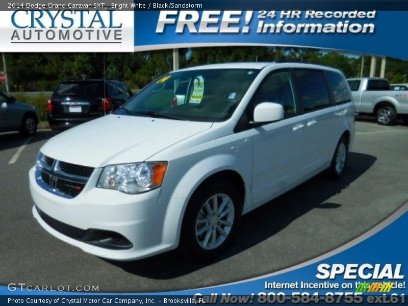 Bright White / Black/Sandstorm 2014 Dodge Grand Caravan SXT