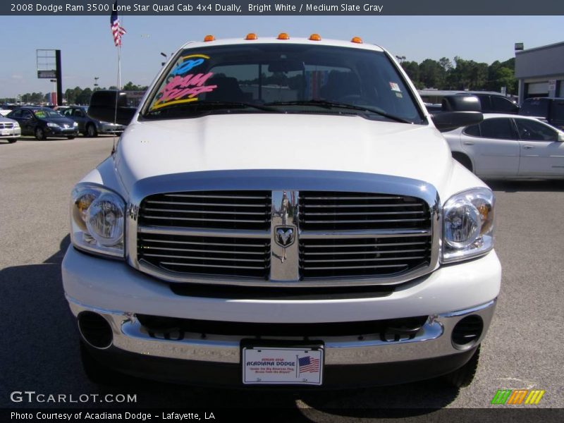Bright White / Medium Slate Gray 2008 Dodge Ram 3500 Lone Star Quad Cab 4x4 Dually