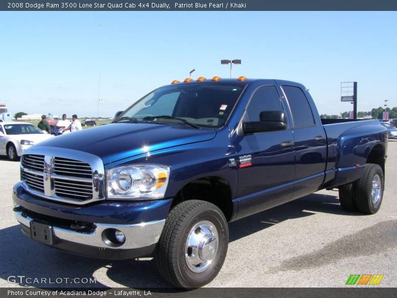 Patriot Blue Pearl / Khaki 2008 Dodge Ram 3500 Lone Star Quad Cab 4x4 Dually