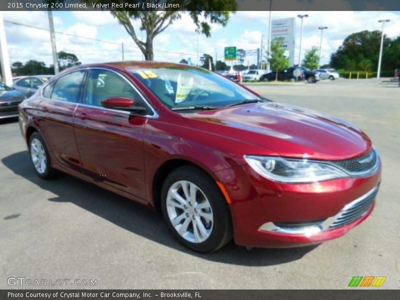 Velvet Red Pearl / Black/Linen 2015 Chrysler 200 Limited