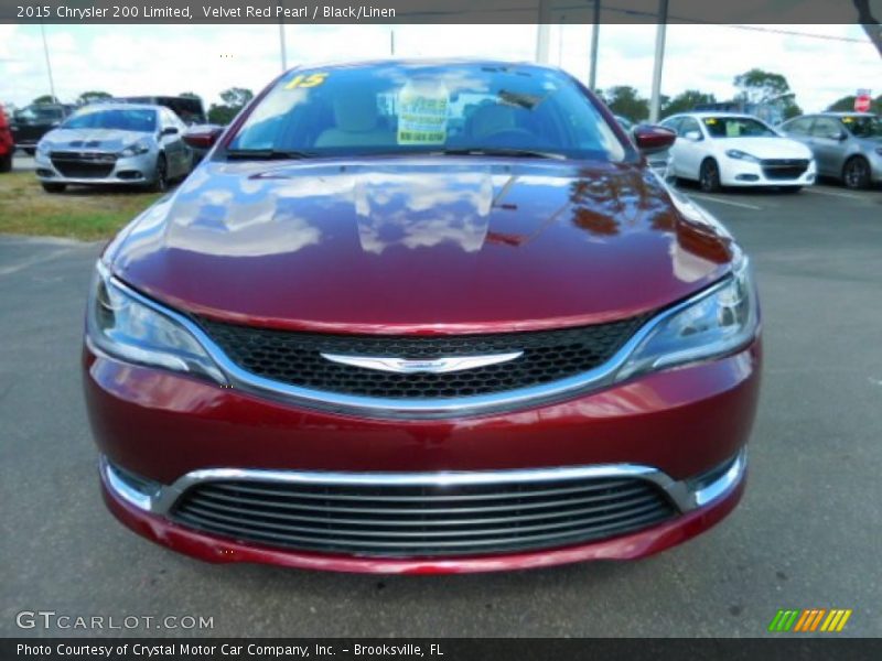 Velvet Red Pearl / Black/Linen 2015 Chrysler 200 Limited