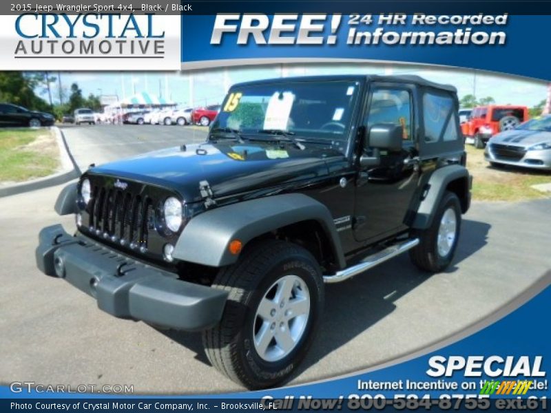 Black / Black 2015 Jeep Wrangler Sport 4x4