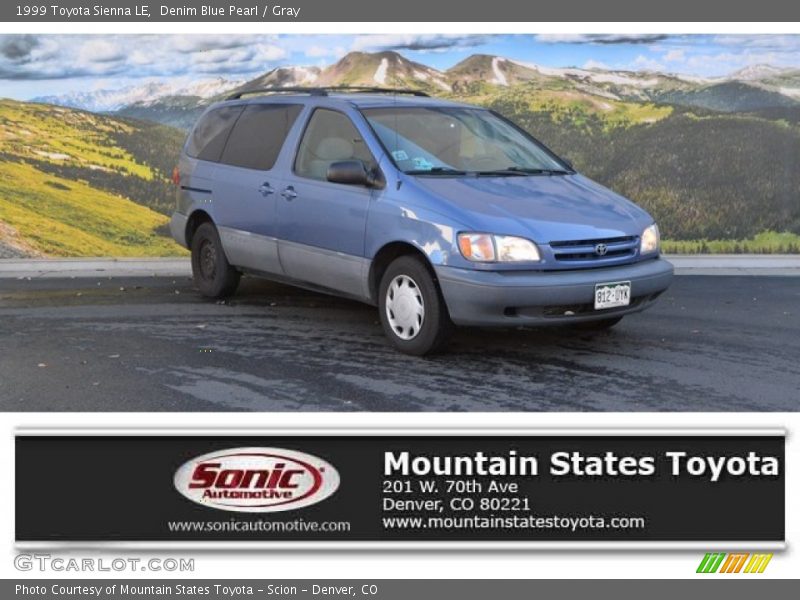 Denim Blue Pearl / Gray 1999 Toyota Sienna LE