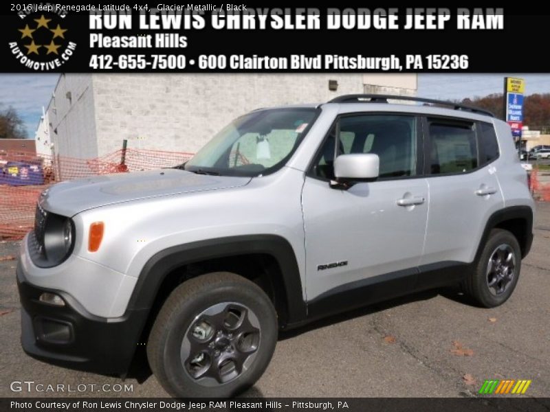 Glacier Metallic / Black 2016 Jeep Renegade Latitude 4x4