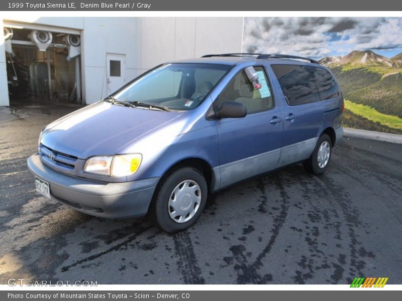 Denim Blue Pearl / Gray 1999 Toyota Sienna LE