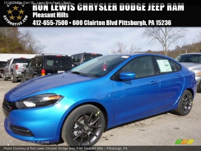 Laser Blue Pearl / Black 2016 Dodge Dart SE