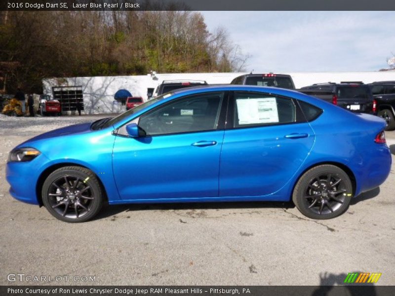 Laser Blue Pearl / Black 2016 Dodge Dart SE