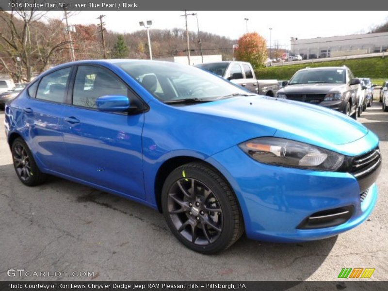 Laser Blue Pearl / Black 2016 Dodge Dart SE