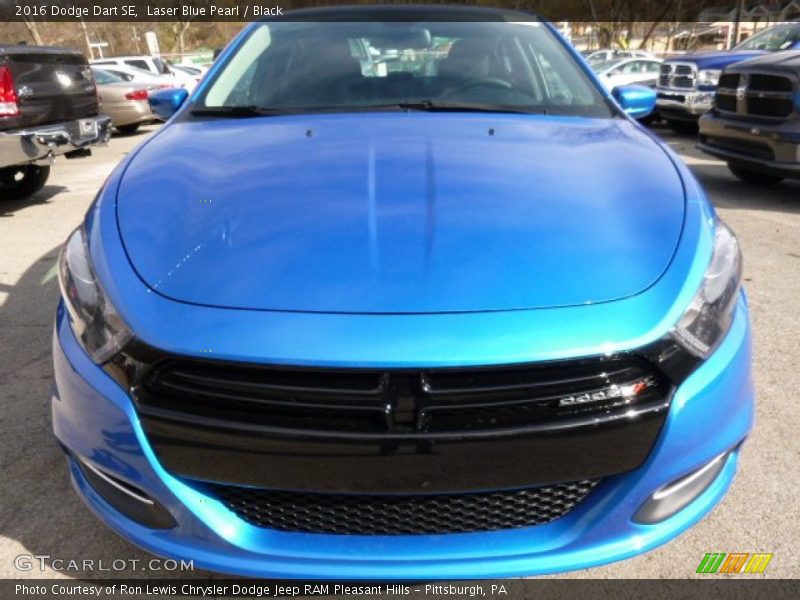 Laser Blue Pearl / Black 2016 Dodge Dart SE