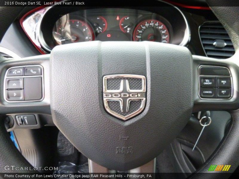 Laser Blue Pearl / Black 2016 Dodge Dart SE