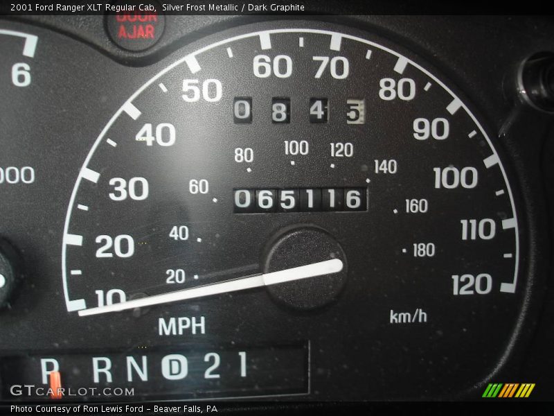 Silver Frost Metallic / Dark Graphite 2001 Ford Ranger XLT Regular Cab