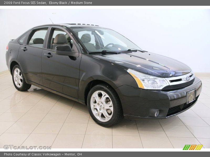 Ebony Black / Medium Stone 2009 Ford Focus SES Sedan