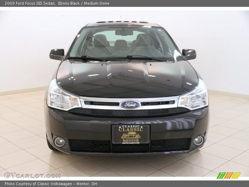 Ebony Black / Medium Stone 2009 Ford Focus SES Sedan