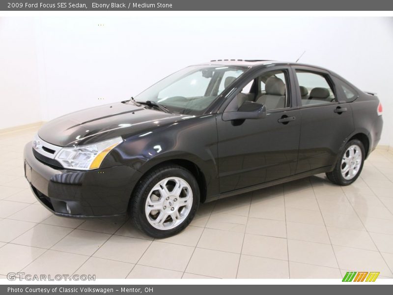 Ebony Black / Medium Stone 2009 Ford Focus SES Sedan