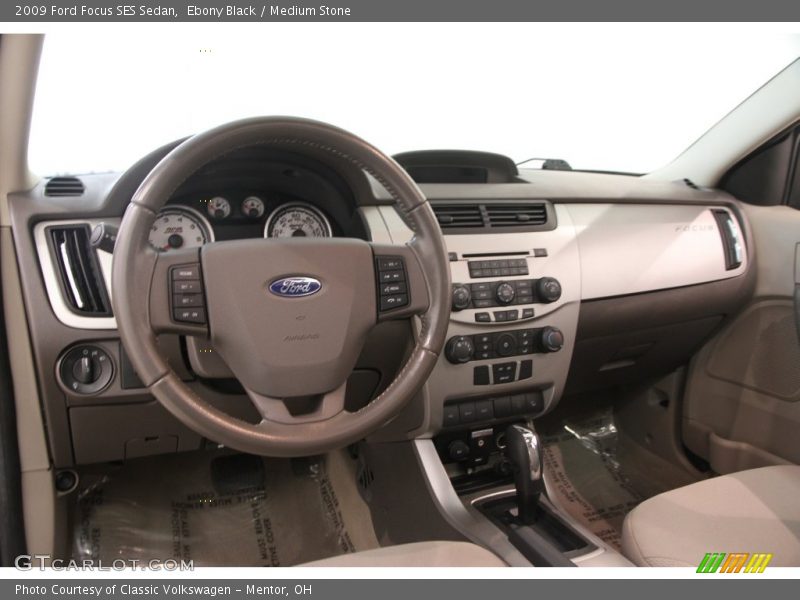 Ebony Black / Medium Stone 2009 Ford Focus SES Sedan