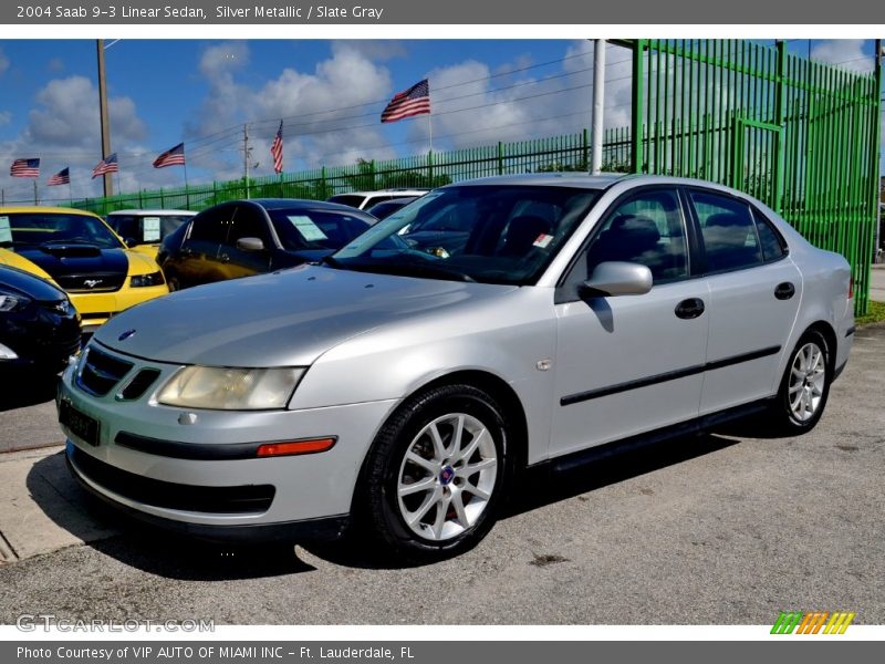 Silver Metallic / Slate Gray 2004 Saab 9-3 Linear Sedan