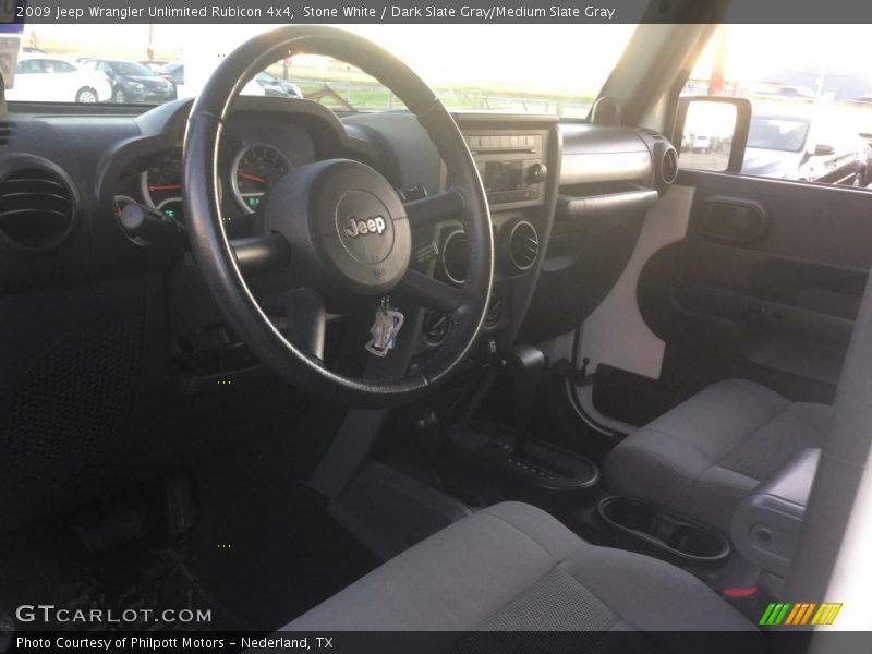Stone White / Dark Slate Gray/Medium Slate Gray 2009 Jeep Wrangler Unlimited Rubicon 4x4