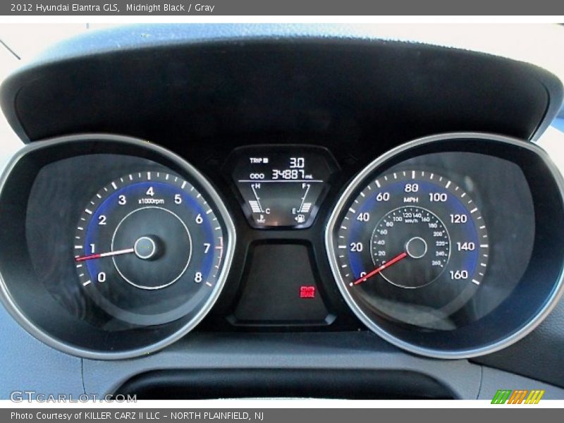Midnight Black / Gray 2012 Hyundai Elantra GLS
