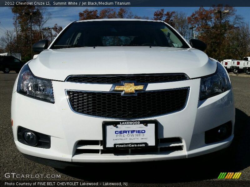 Summit White / Jet Black/Medium Titanium 2012 Chevrolet Cruze LS