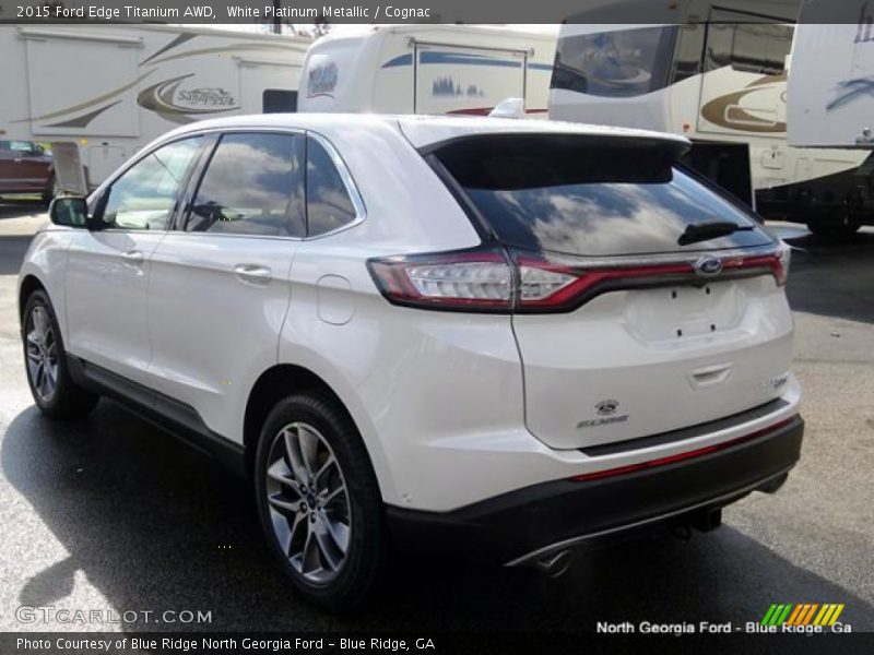 White Platinum Metallic / Cognac 2015 Ford Edge Titanium AWD