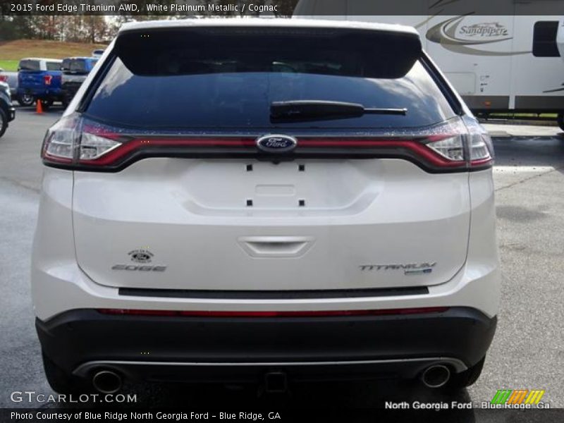 White Platinum Metallic / Cognac 2015 Ford Edge Titanium AWD