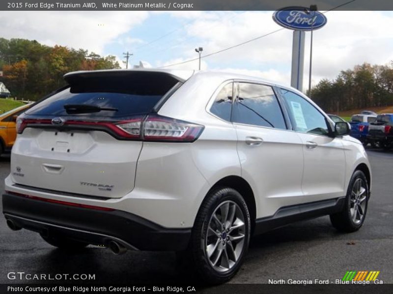 White Platinum Metallic / Cognac 2015 Ford Edge Titanium AWD