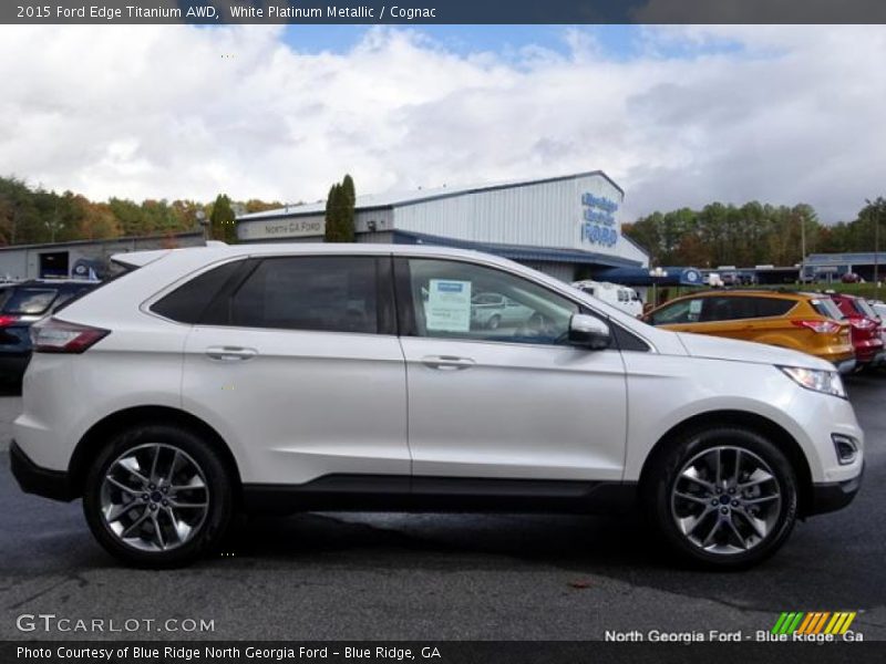 White Platinum Metallic / Cognac 2015 Ford Edge Titanium AWD