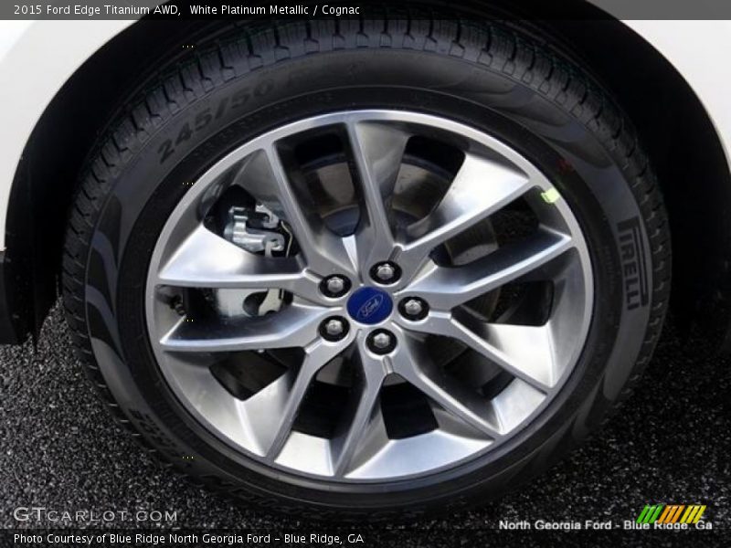 White Platinum Metallic / Cognac 2015 Ford Edge Titanium AWD