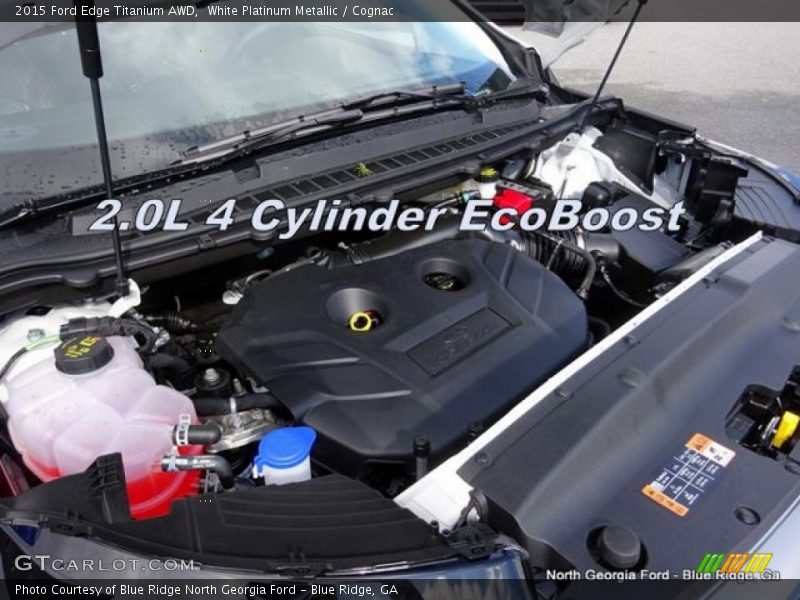 White Platinum Metallic / Cognac 2015 Ford Edge Titanium AWD
