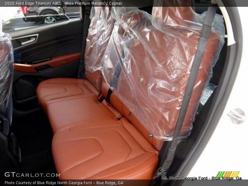 White Platinum Metallic / Cognac 2015 Ford Edge Titanium AWD