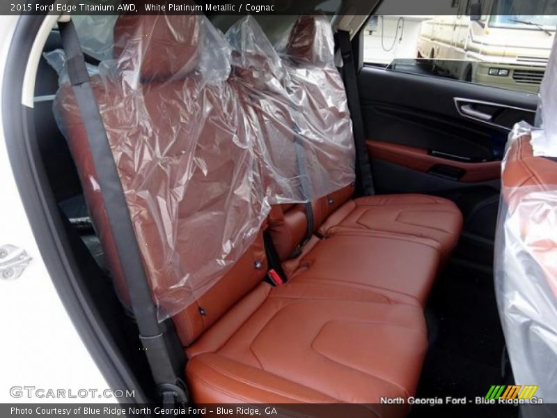 White Platinum Metallic / Cognac 2015 Ford Edge Titanium AWD