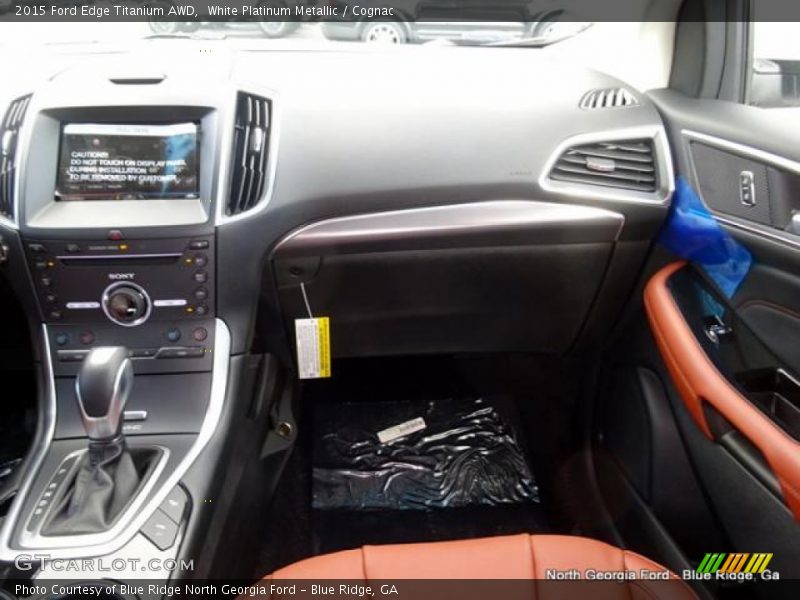 White Platinum Metallic / Cognac 2015 Ford Edge Titanium AWD
