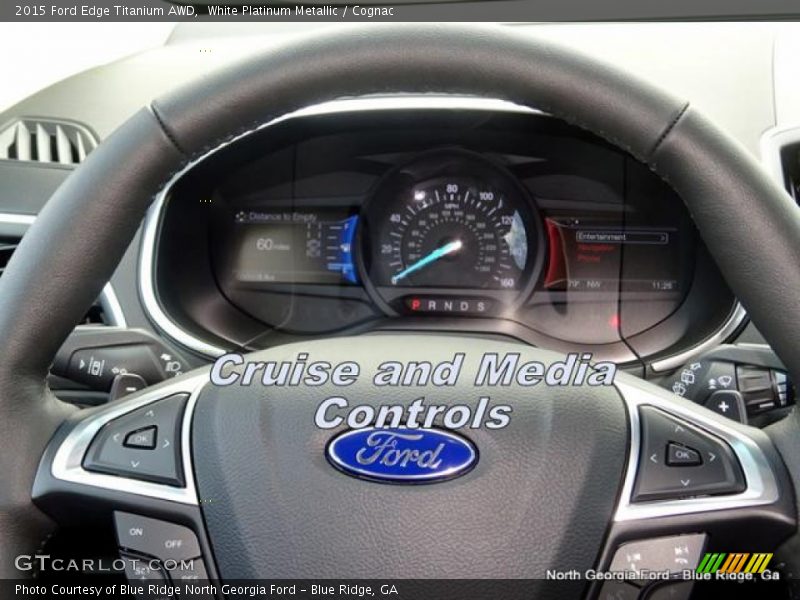 White Platinum Metallic / Cognac 2015 Ford Edge Titanium AWD