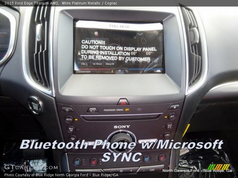 White Platinum Metallic / Cognac 2015 Ford Edge Titanium AWD