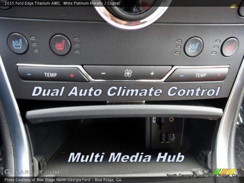 White Platinum Metallic / Cognac 2015 Ford Edge Titanium AWD